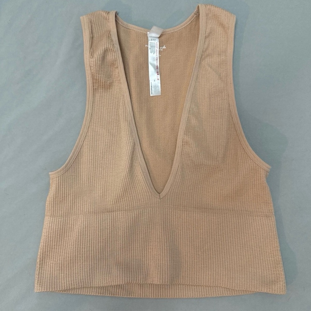Urban Outfitters Tan Ribbed Tank Top